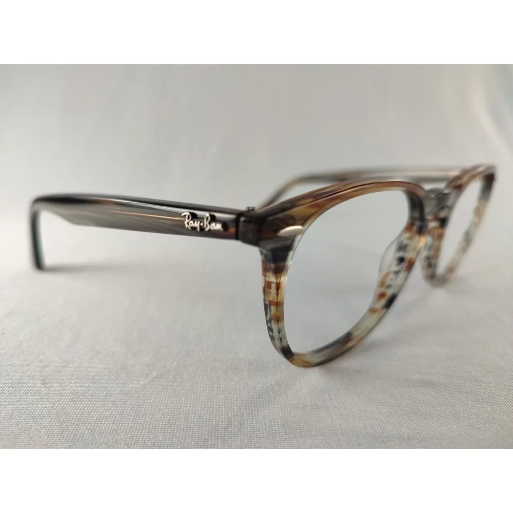 Ray-Ban‎ RB 7159 5749 Striped Grey Tortoise Eyeglasses Frames 52-20-145 Mint Rx